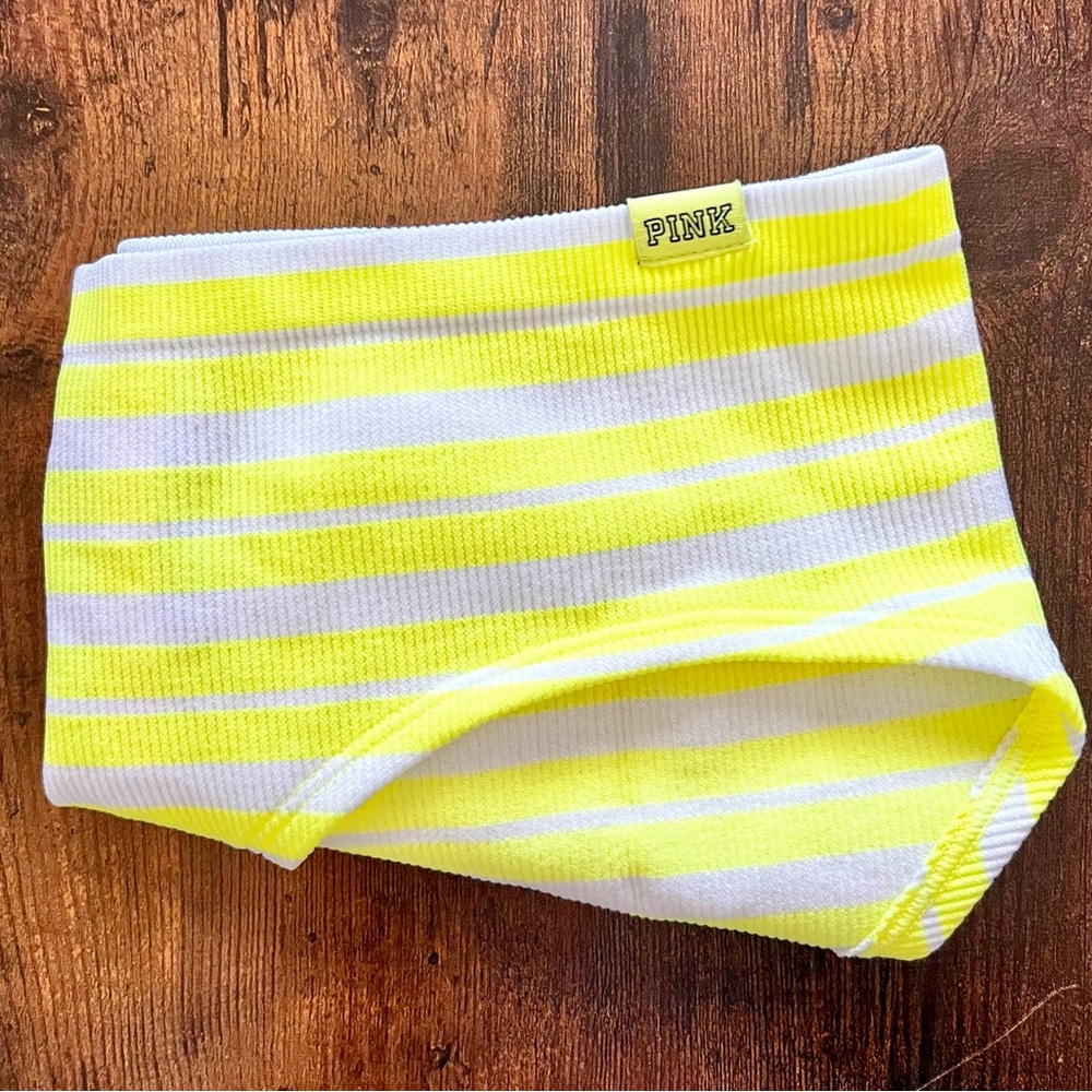 VICTORIA'S SECRET PINK NEON YELLOW SEAMLESS HIPSTER P…